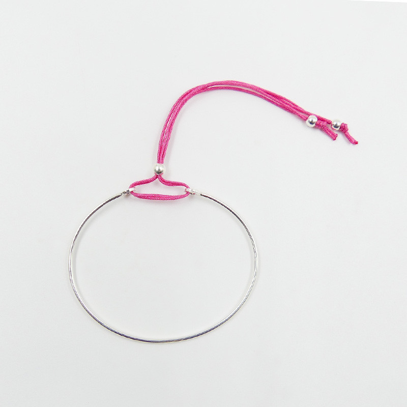 Bracelet Jonc Argent Cordon