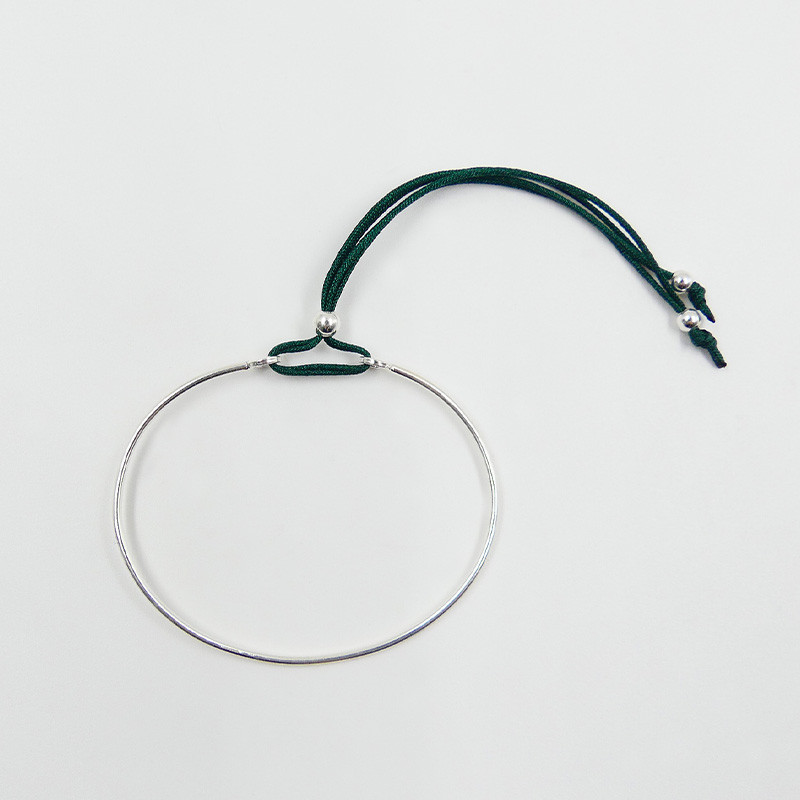 Bracelet Jonc Argent Cordon