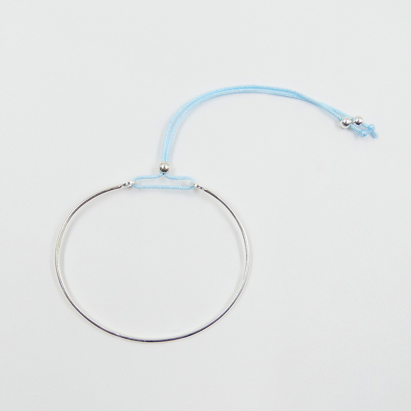 Bracelet Jonc Argent Cordon