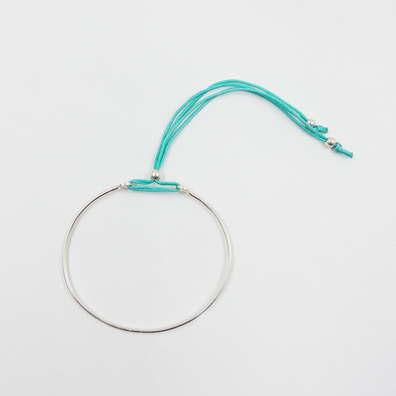 Bracelet Jonc Argent Cordon