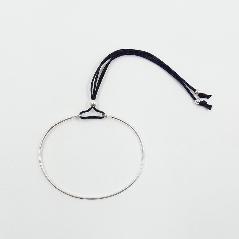 Bracelet Jonc Argent Cordon