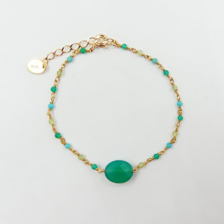 Bracelet Doré perles et pierres naturelles