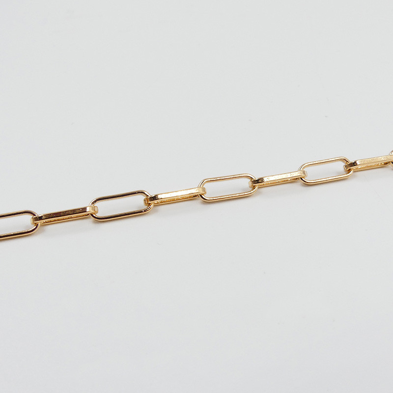 Collier plaqué or maille rectangle allongée