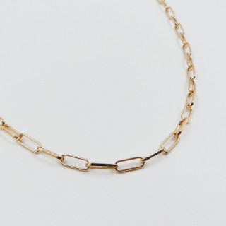 Collier plaqué or maille rectangle allongée