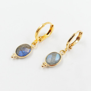 Boucles d'oreilles Dorées Labradorite