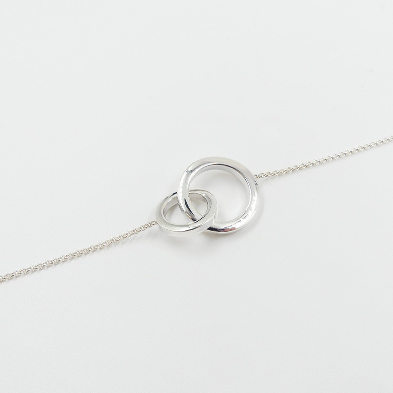 Collier Argent Double Cercles épais
