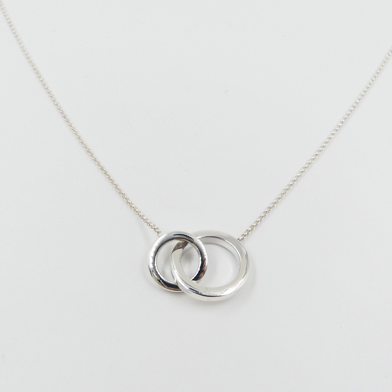 Collier Argent Double Cercles épais