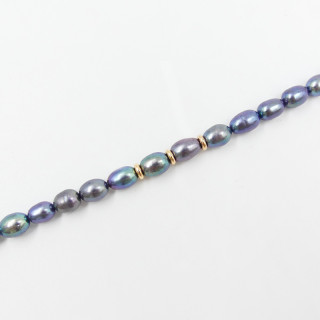 Collier Plaqué Or Perles d'eau douce grises