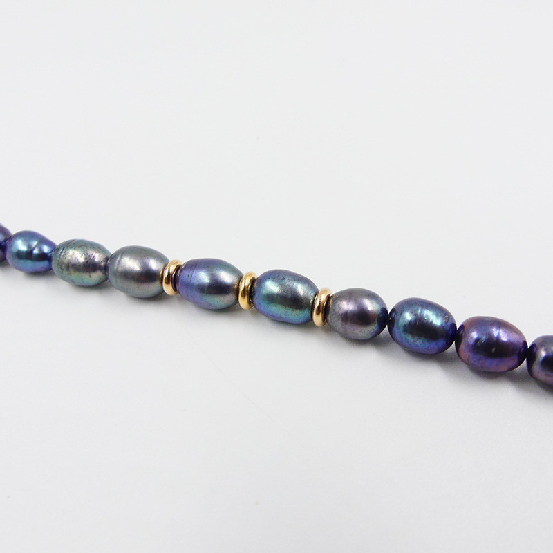 Bracelet Plaqué Or Perles d'eau douce grises