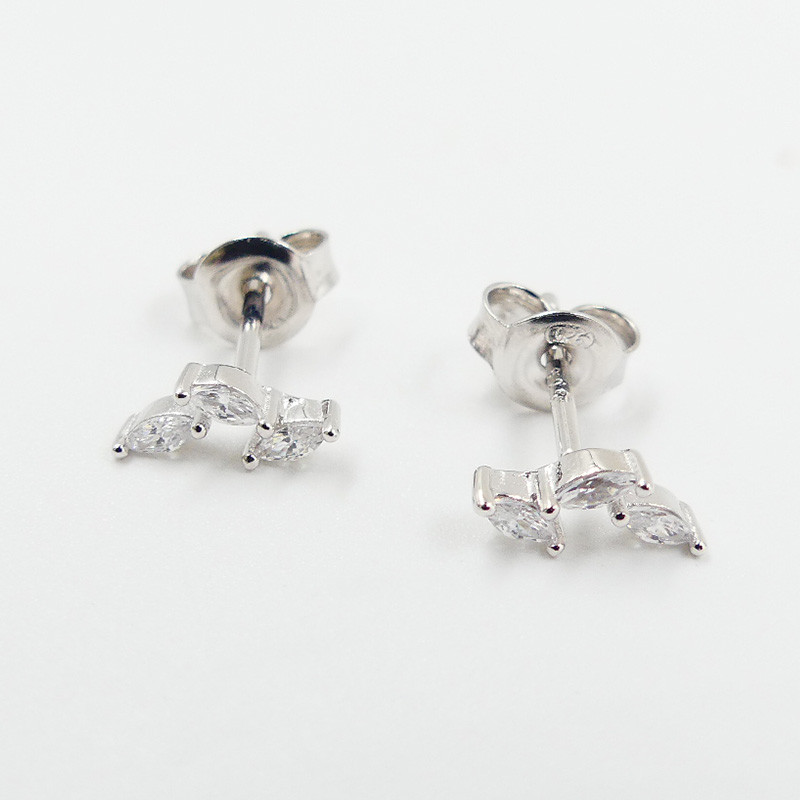 Boucles d'oreilles Argent Triple Strass