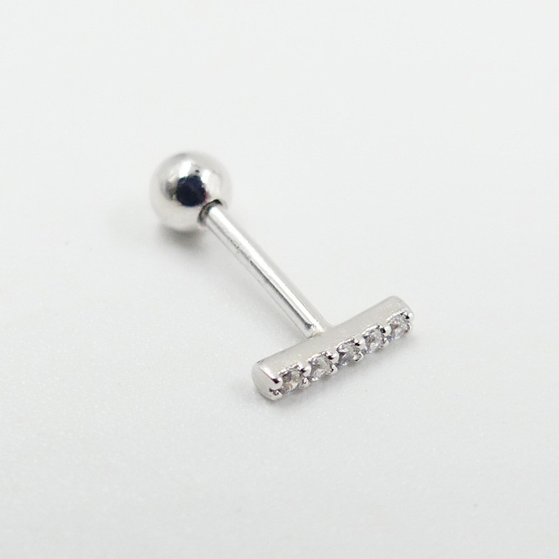 Piercing Argent Barre Strass