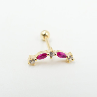 Piercing doré constellation colorée et strass