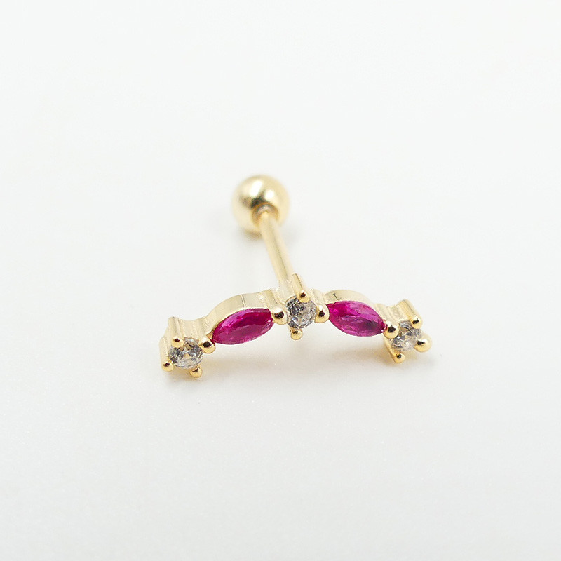 Piercing doré constellation colorée et strass