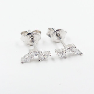Boucles d'oreilles Argent Triple Strass