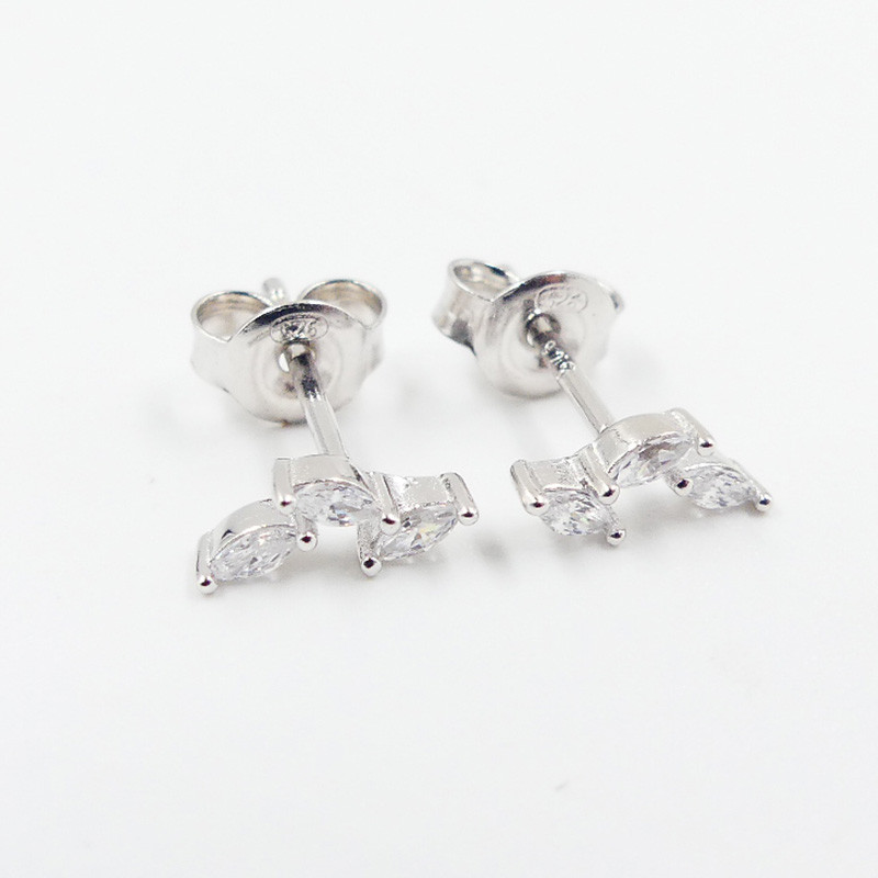 Boucles d'oreilles Argent Triple Strass