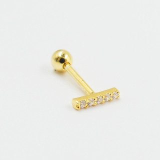 Piercing Doré Barre Strass