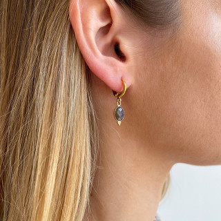 Boucles d'oreilles Dorées Labradorite