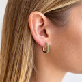 Boucles d'oreilles plaqué or strass vert