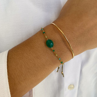 Bracelet Doré perles et pierres naturelles