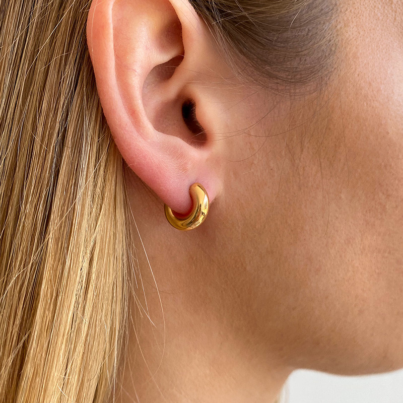 Créoles Plaqué or Bouées 12 mm