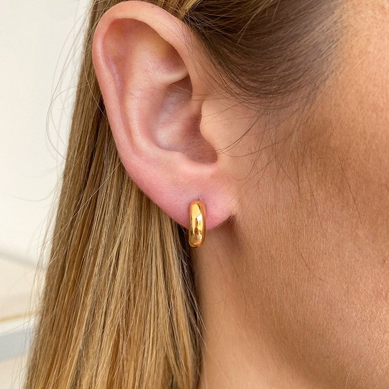 Créoles Plaqué or Bouées 12 mm