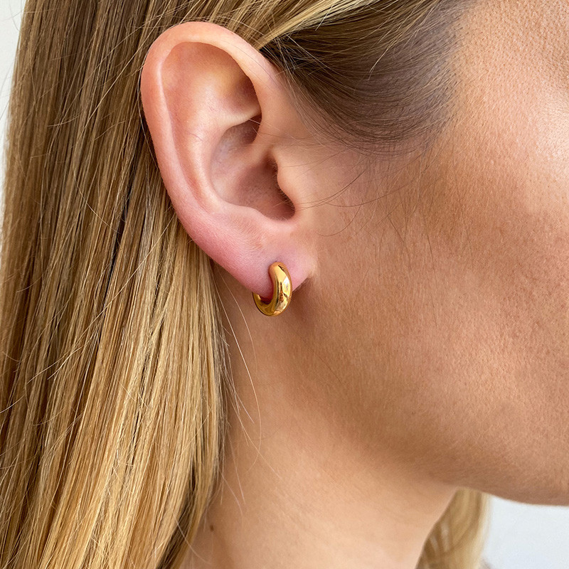 Créoles Plaqué or Bouées 12 mm