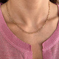 Collier plaqué or maille rectangle allongée