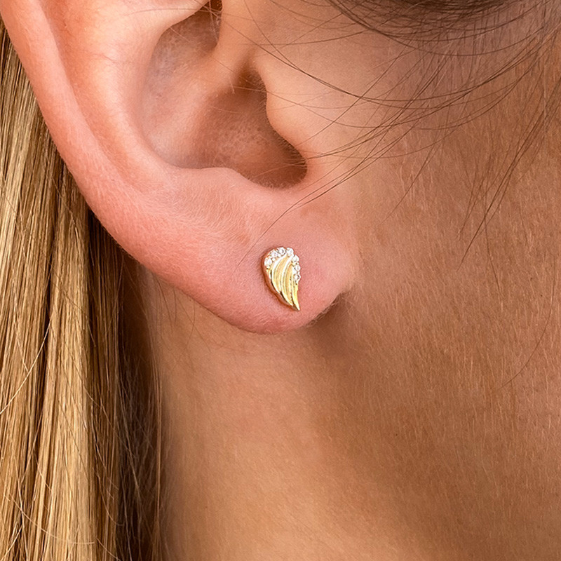 Boucles d'oreilles Plaqué or aile d'ange