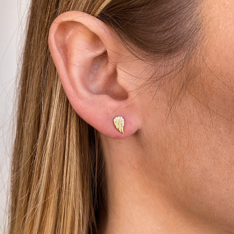 Boucles d'oreilles Plaqué or aile d'ange