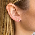 Boucles d'oreilles Plaqué or Triple Strass
