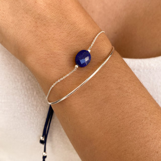 Bracelet Argent Ovale pierres fines