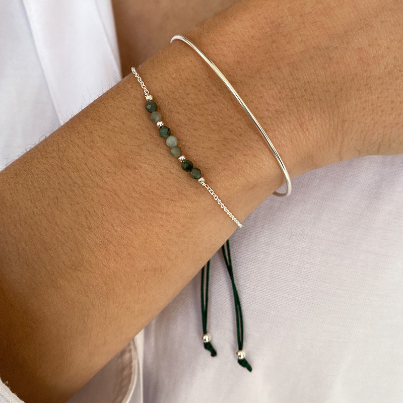 Bracelet Jonc Argent Cordon