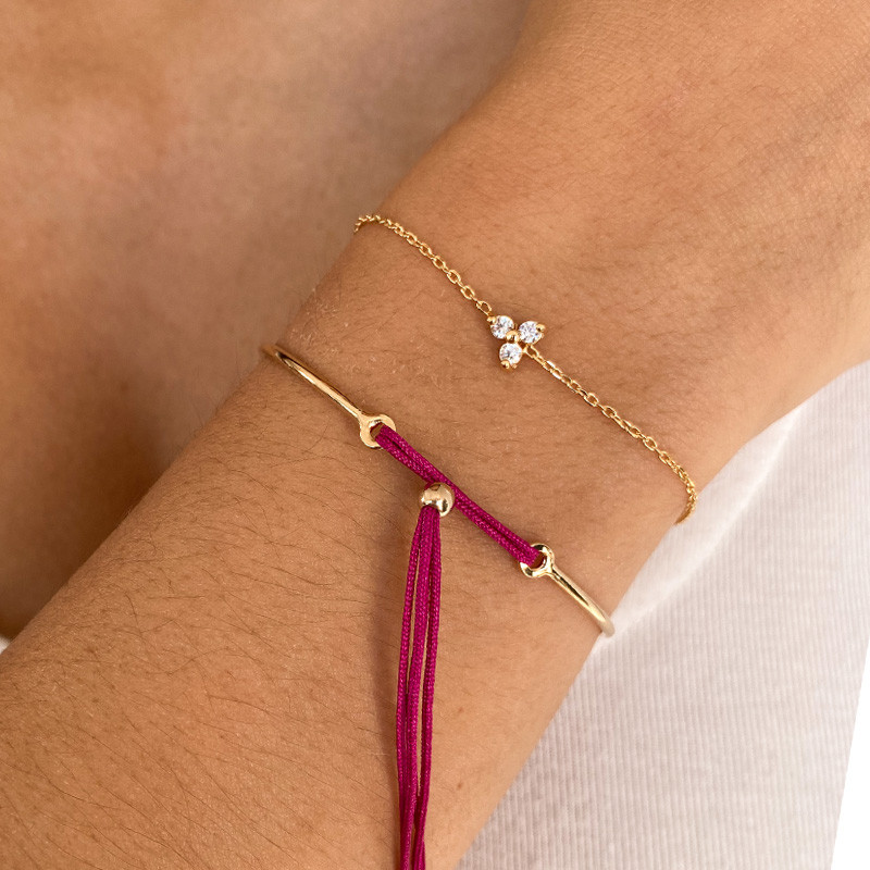 Bracelet Jonc doré Cordon