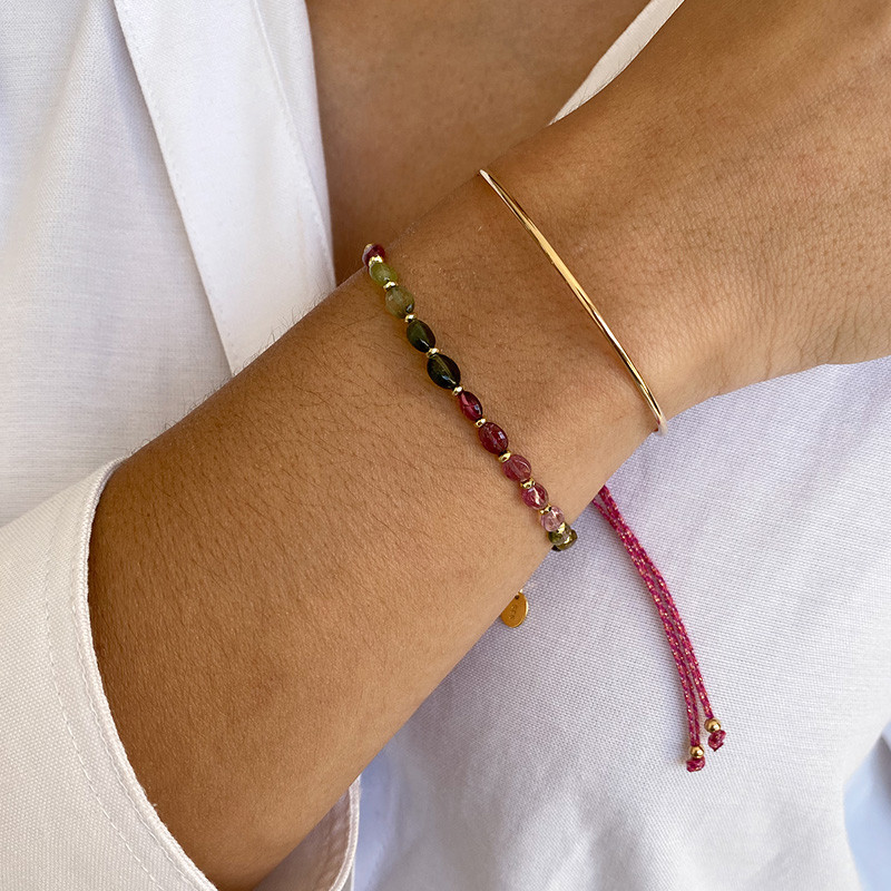 Bracelet Jonc doré Cordon