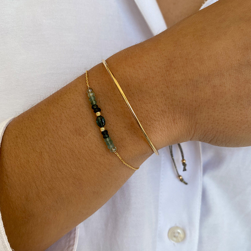 Bracelet Jonc doré Cordon