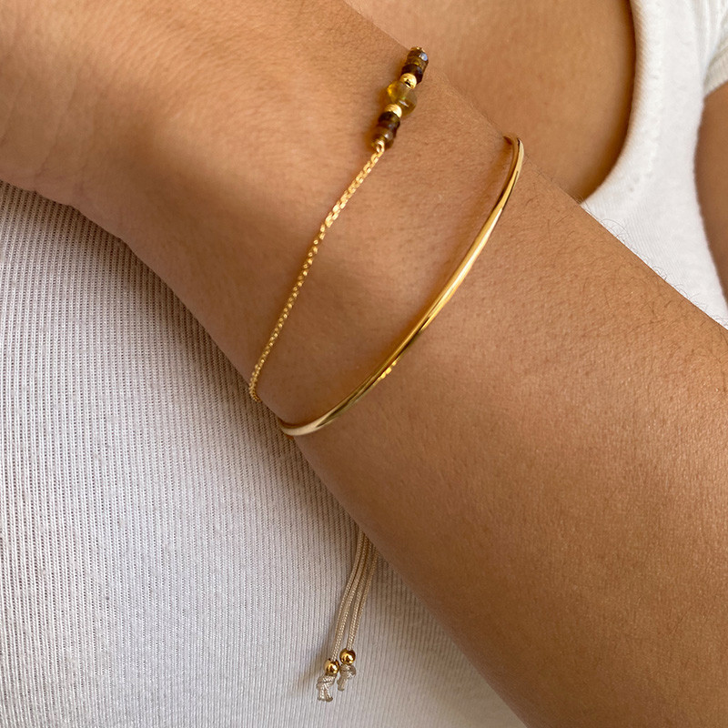 Bracelet Jonc doré Cordon