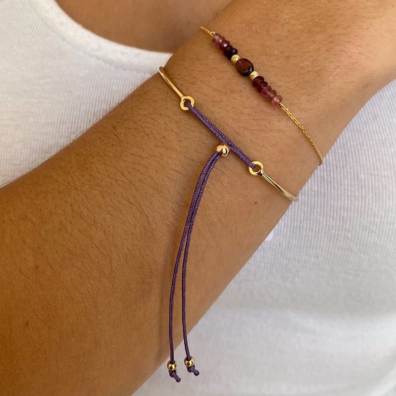 Bracelet Jonc doré Cordon