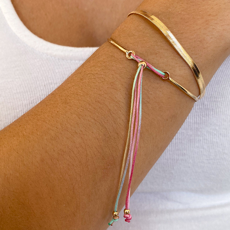 Bracelet Jonc doré Cordon