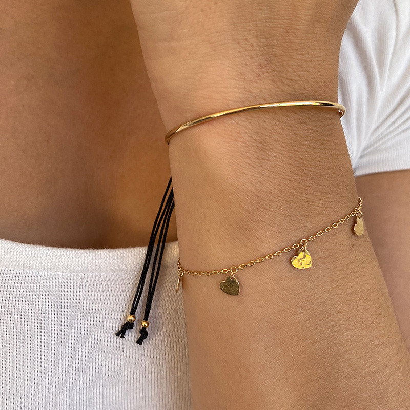 Bracelet Jonc doré Cordon