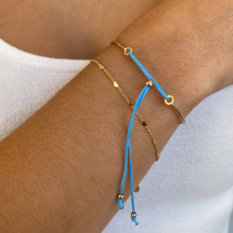 Bracelet Jonc doré Cordon