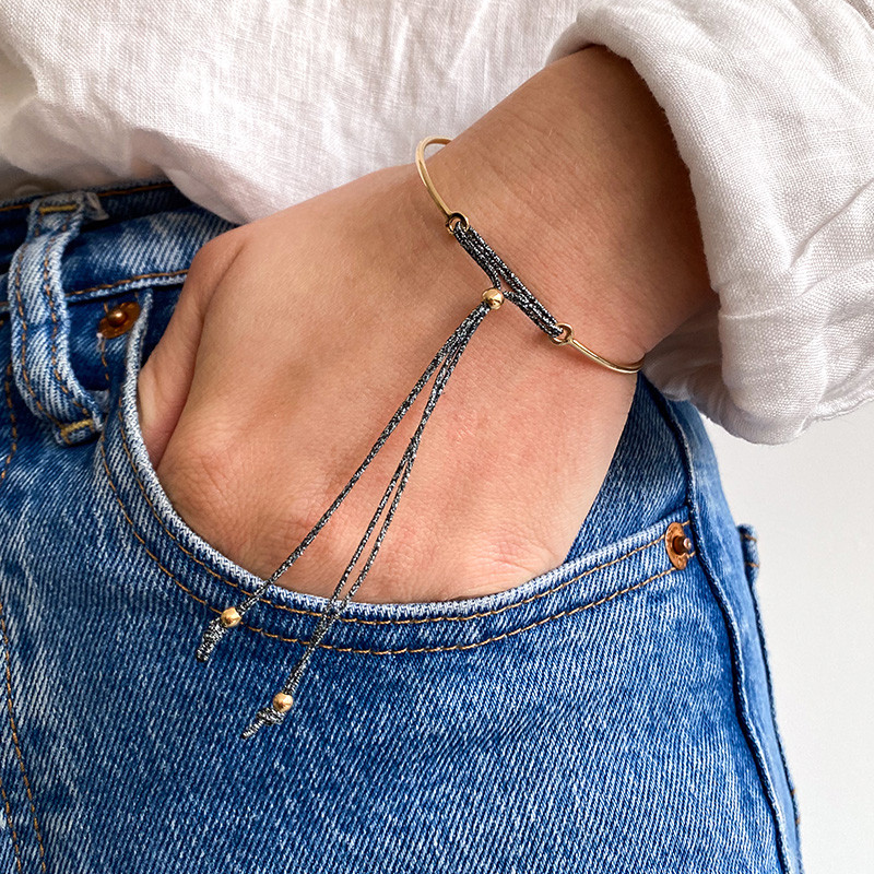 Bracelet Jonc doré Cordon