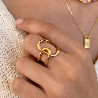 Bague plaqué or nouée ajustable