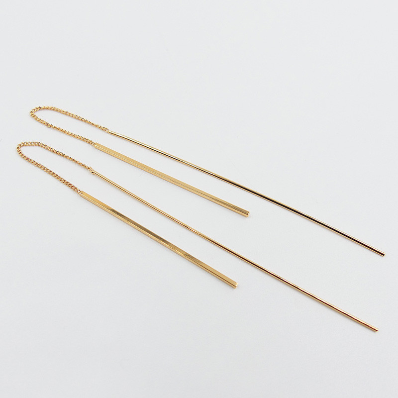 Boucles d’oreilles dorées tige 7 cm