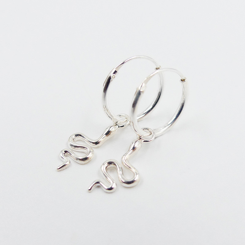 Mini Créoles Argent serpent