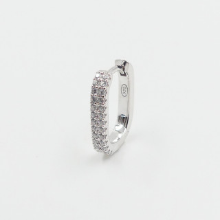 Boucle à l'unité Argent rectangle strass