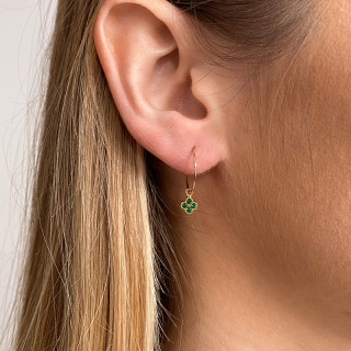 Boucle à l'unité Dorée Trèfle Brillant