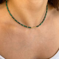 Collier Plaqué or pierres Malachite