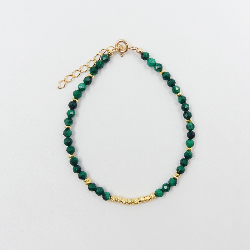 Bracelet fin Plaqué or Malachite et doré