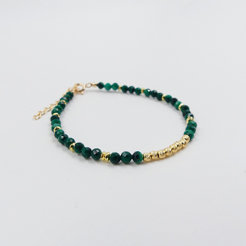 Bracelet fin Plaqué or Malachite et doré