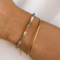 Bracelet Plaqué or Labradorite et perles d'eau douce